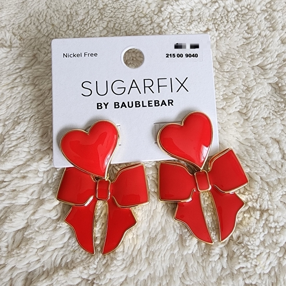 New large SUGARFIX by BaubleBar X's and Bows Drop red Earrings